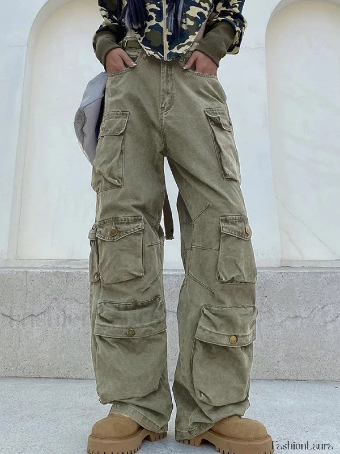 Multi Pockets Vintage Baggy Cargo Jeans