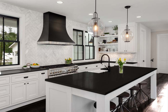 Large black wood finish kit from Retique It for interior countertops with smooth, multi-purpose top coat and wood finishing supplies.