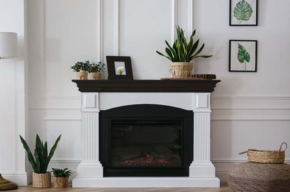 Retique It Multi-purpose Smooth Finish Kit (Large) in classic black applied to a fireplace mantle for a sleek interior top coat.