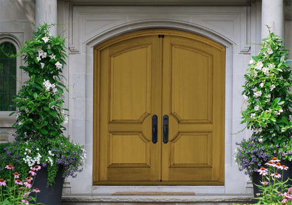 Retique It wood finish kit with large exterior top coat in Old Oak, featuring a smooth, matte finish for double front doors.
