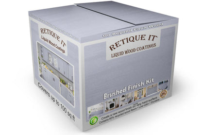 Large Vintage Blue Wood'n Finish Kit by Retique It with smooth finish products and tools for multi-purpose wood finishing projects.