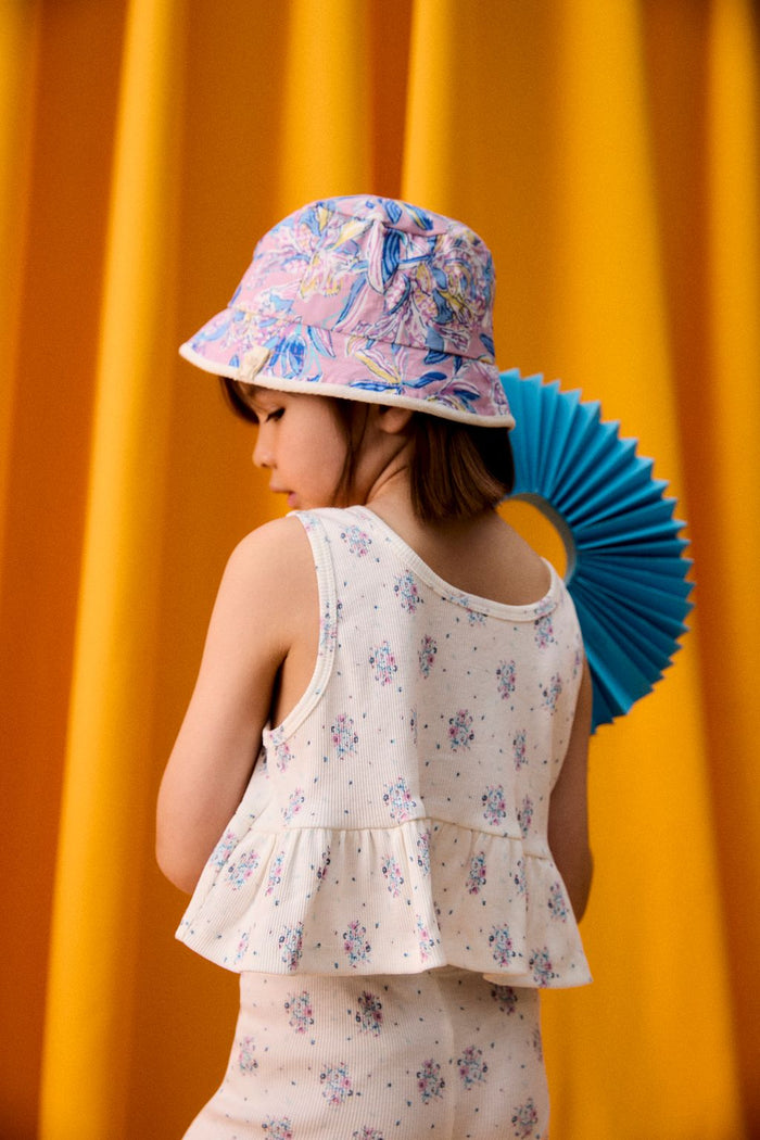 Myrtilla Top in Cream Flower Dunes