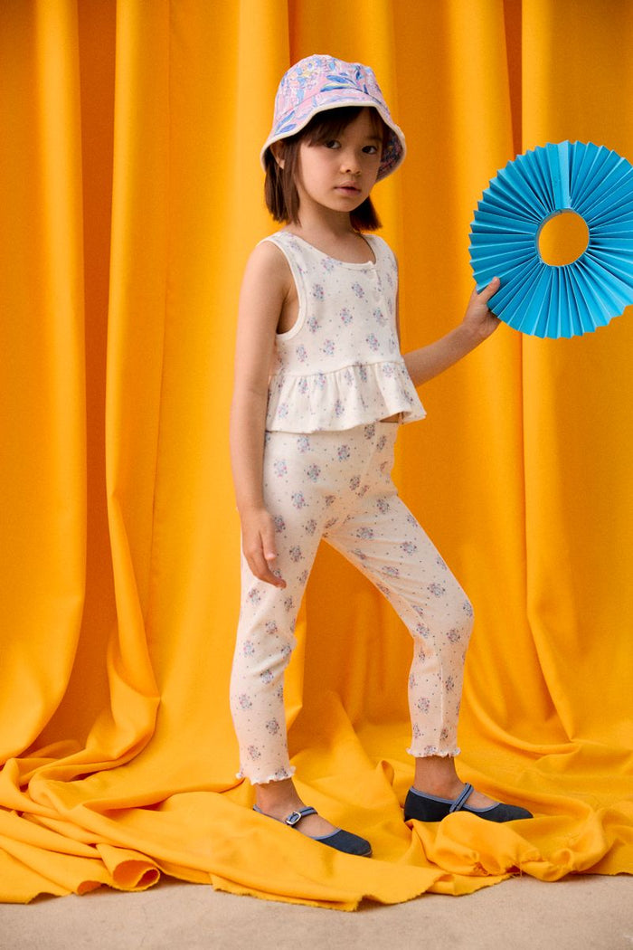 Myrtilla Top in Cream Flower Dunes