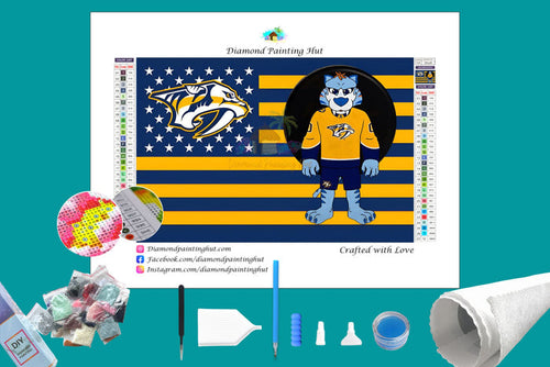 Nashville NHL Mascot Flag Diamond Painting-Diamond Painting Hut