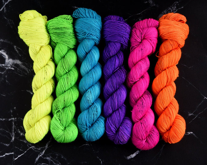 Destination Yarn fingering weight yarn Neon Spring Tonal FULL SKEIN SET