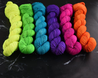 Destination Yarn fingering weight yarn Neon Spring Tonal FULL SKEIN SET
