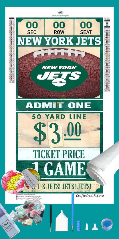 New York Jets NFL Ticket Diamond Painting-Diamond Painting Hut