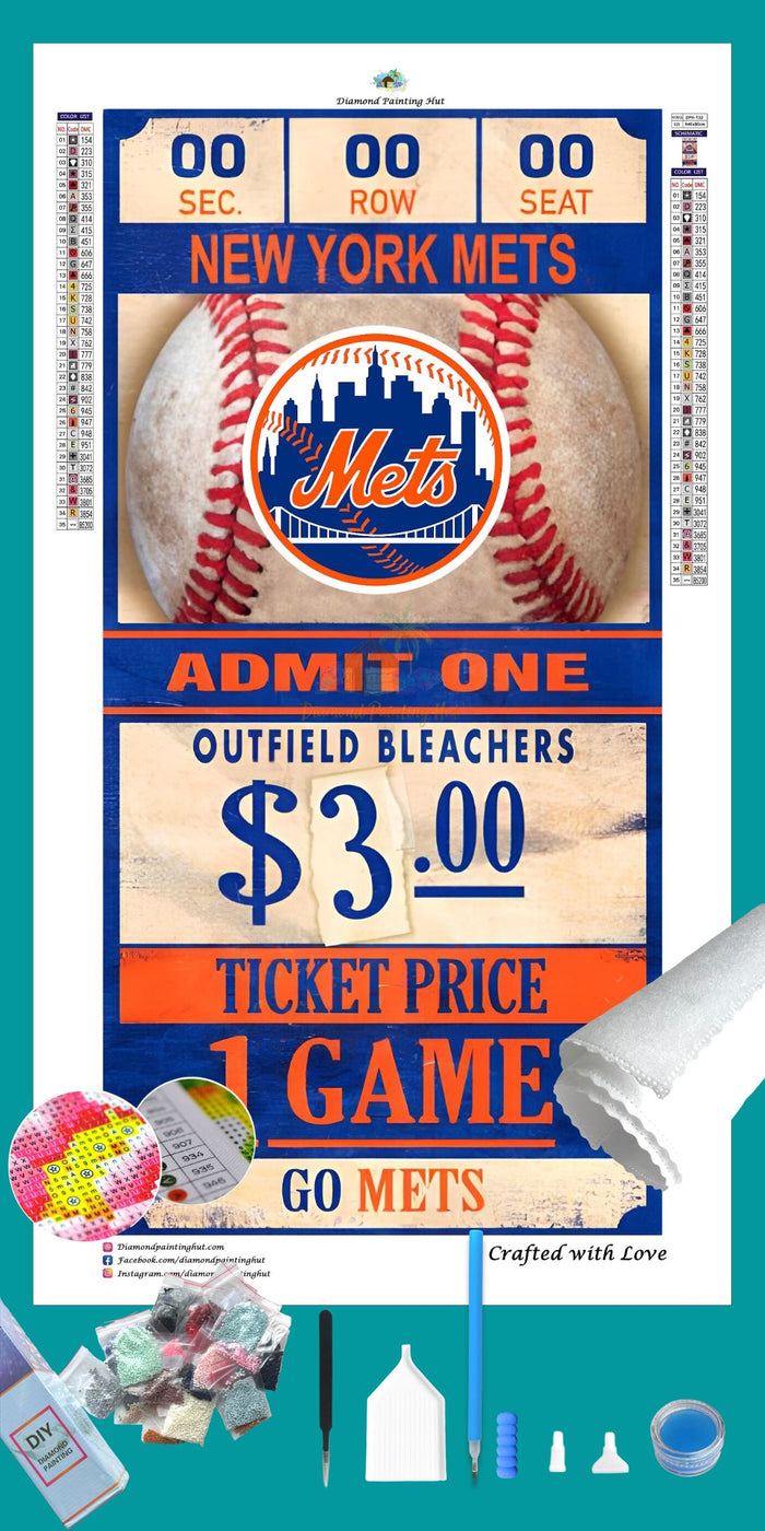 New York Mets MLB Ticket Diamond-Diamond Painting Hut