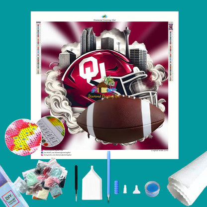 Oklahoma Football Helmet Diamond Painting