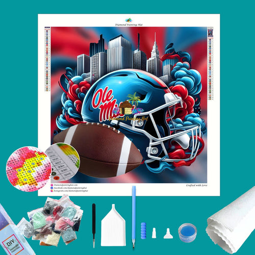 Ole Miss Football Helmet Diamond Painting