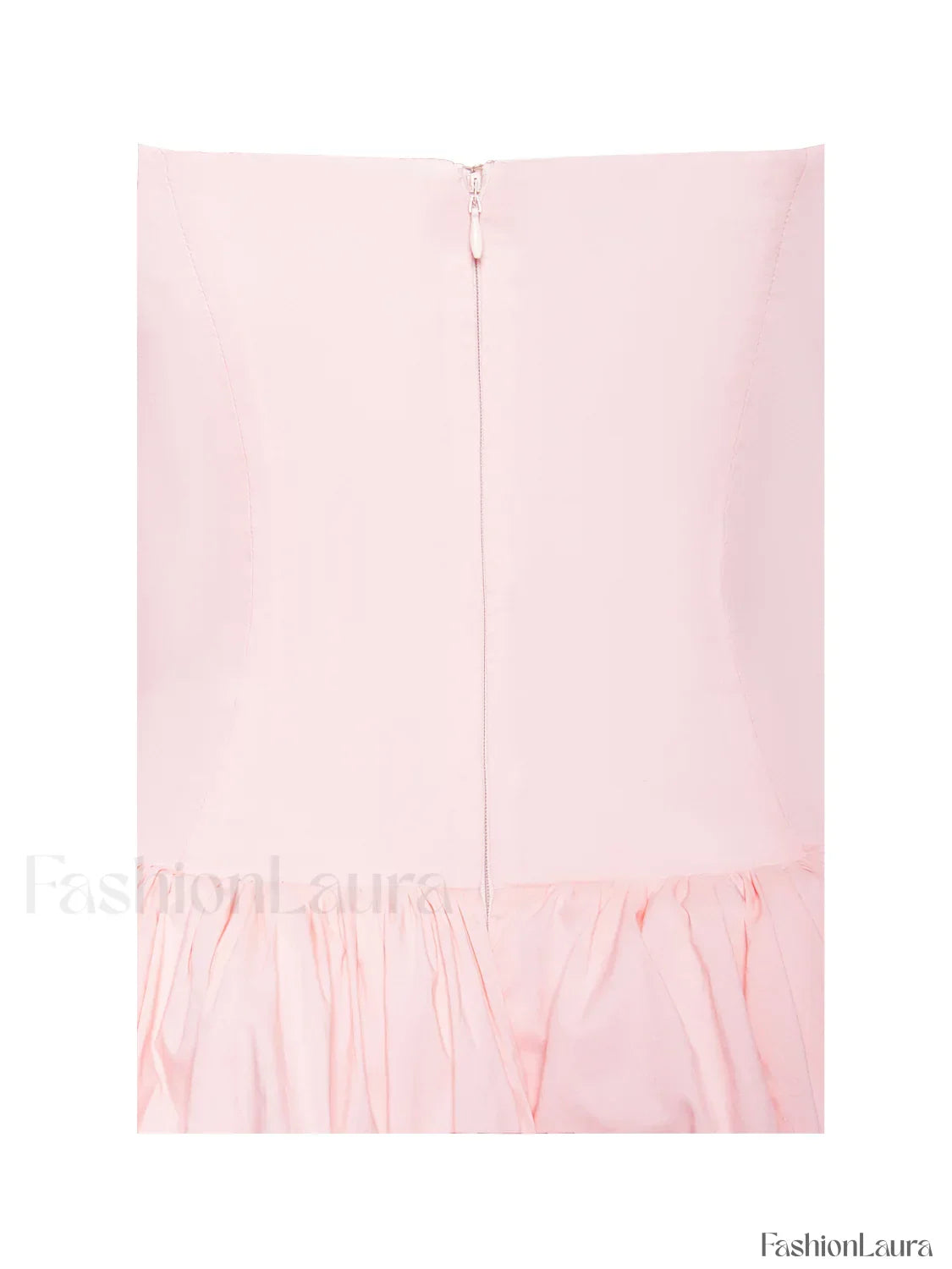 Oletta Pink Corset Strapless Graceful Bubble Hem Mini Dress