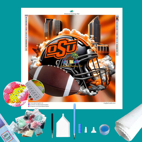 OSU Football Helmet Diamond Painting