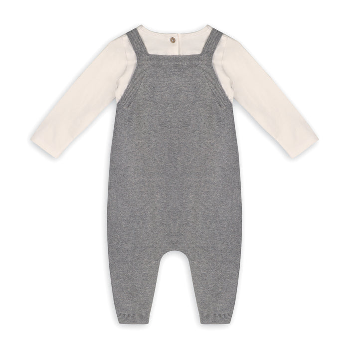 Owl Applique Sweater Knit Baby Overall & Bodysuit Set (Organic Cotton)