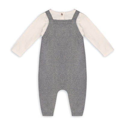 Owl Applique Sweater Knit Baby Overall & Bodysuit Set (Organic Cotton)