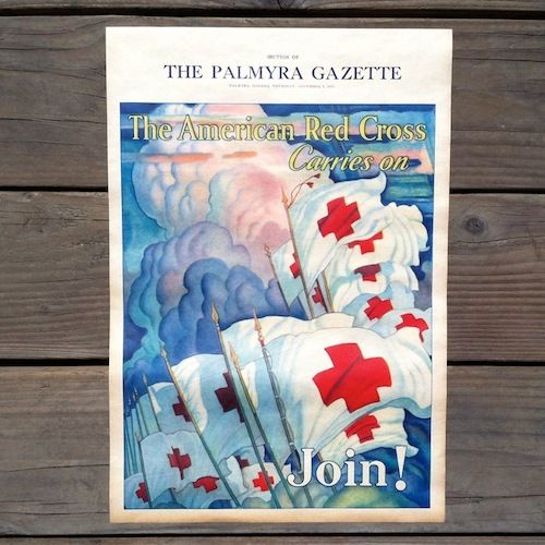 Palmyra Gazette AMERICAN RED CROSS Paper Poster 1933