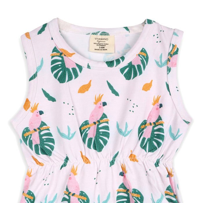 Parrot Short Baby Romper + Headband Set (Organic Jersey)