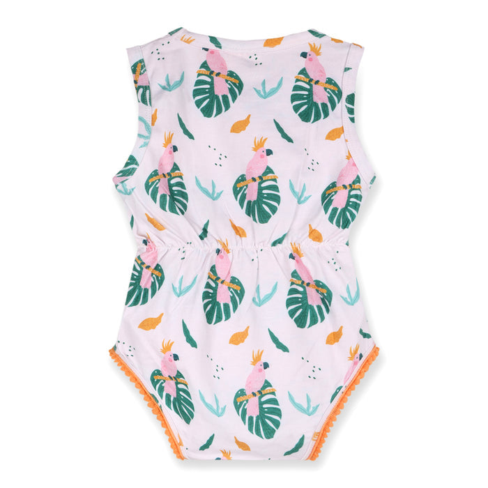 Parrot Short Baby Romper + Headband Set (Organic Jersey)