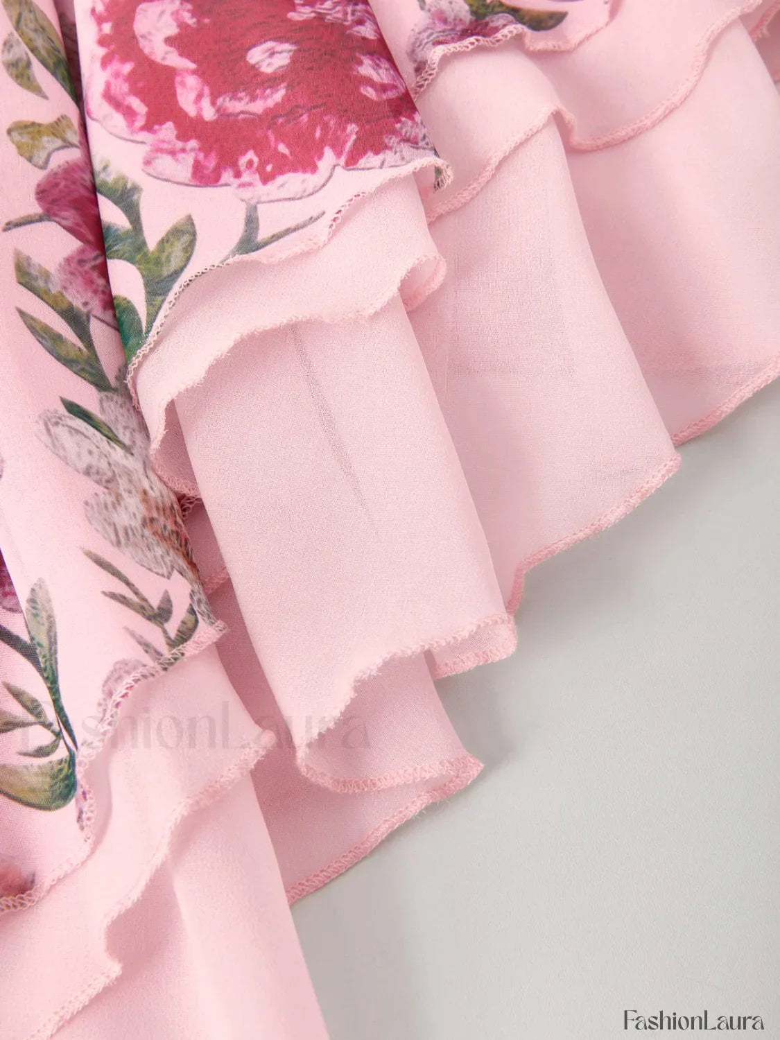Patchwork Ruffle Bardot Floral Mini Dress
