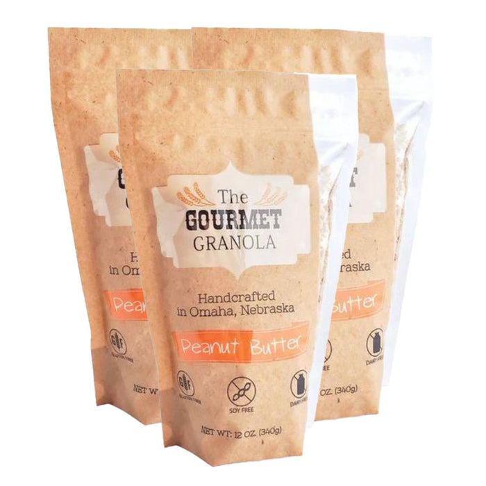 Peanut Butter Granola | Pack of 3 | 12 oz | Gluten, Soy, & Dairy Free | The Gourmet Granola