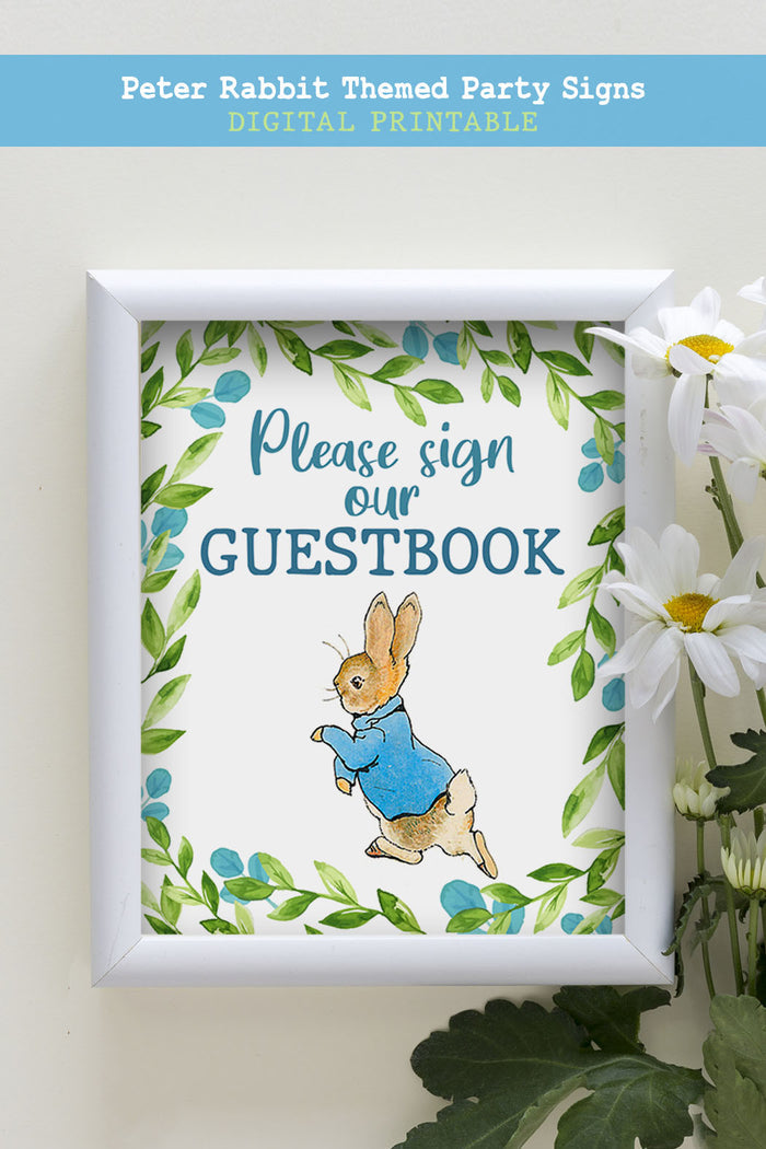 Peter Rabbit Party Signs - Guestbook Sign
