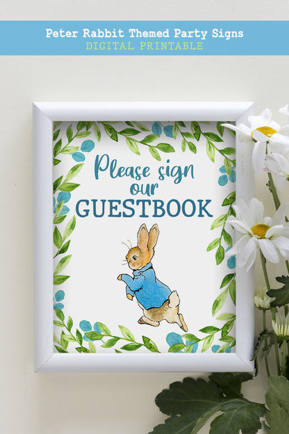 Peter Rabbit Party Signs - Guestbook Sign