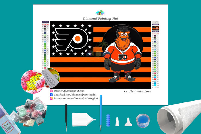 Philadelphia NHL Mascot Flag Diamond Painting-Diamond Painting Hut