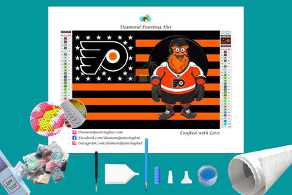 Philadelphia NHL Mascot Flag Diamond Painting-Diamond Painting Hut