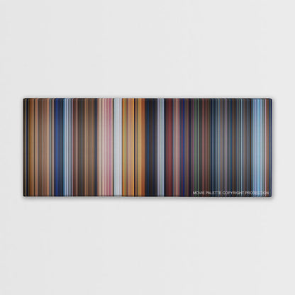 Pinocchio color palette canvas print: thousands of thin vertical stripes of color