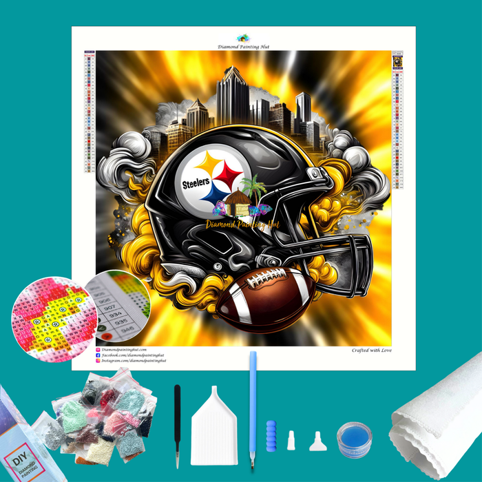 Pittsburgh Steelers NFL Helmet Diamond Painting