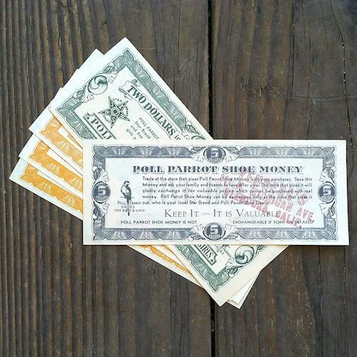 POLL PARROT Paper Shoe Money Coupons 1930-40s