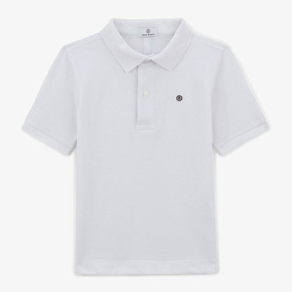 Polo Junior Manches Courtes En Coton Blanc SERGE BLANCO