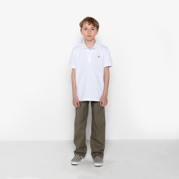 Polo Junior Manches Courtes En Coton Blanc SERGE BLANCO