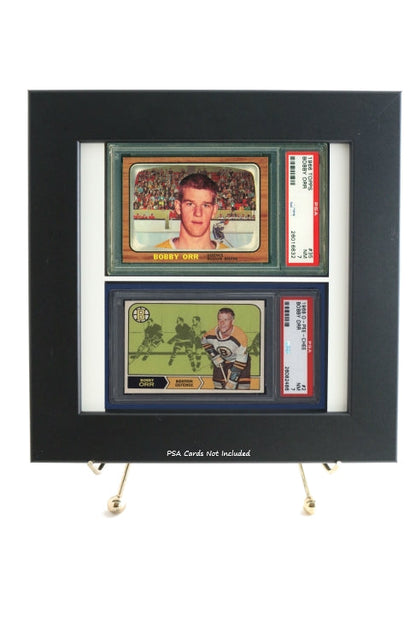PSA Graded Sports Card Frame for (2) Horizontal Cards (White Design) - Graded And Framed