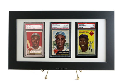 PSA Graded Sports Card Frame for (3) Vertical Cards - Graded And Framed