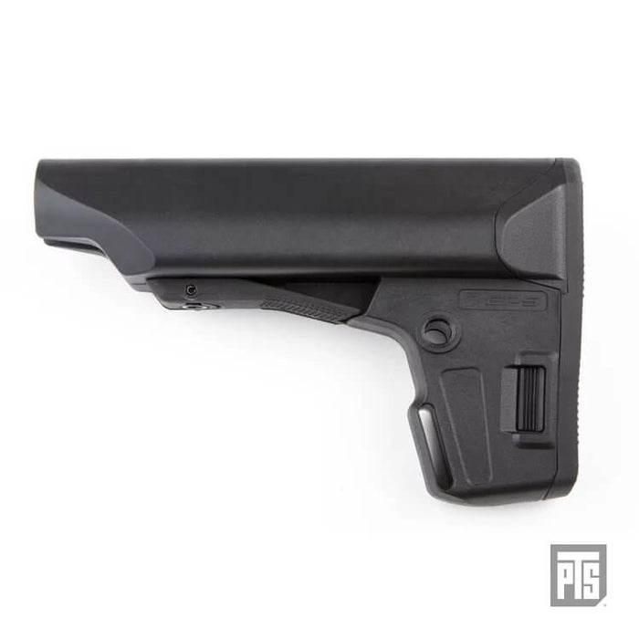 PTS EPS Kolbe i sort farve, et airsoft geværtilbehør.
