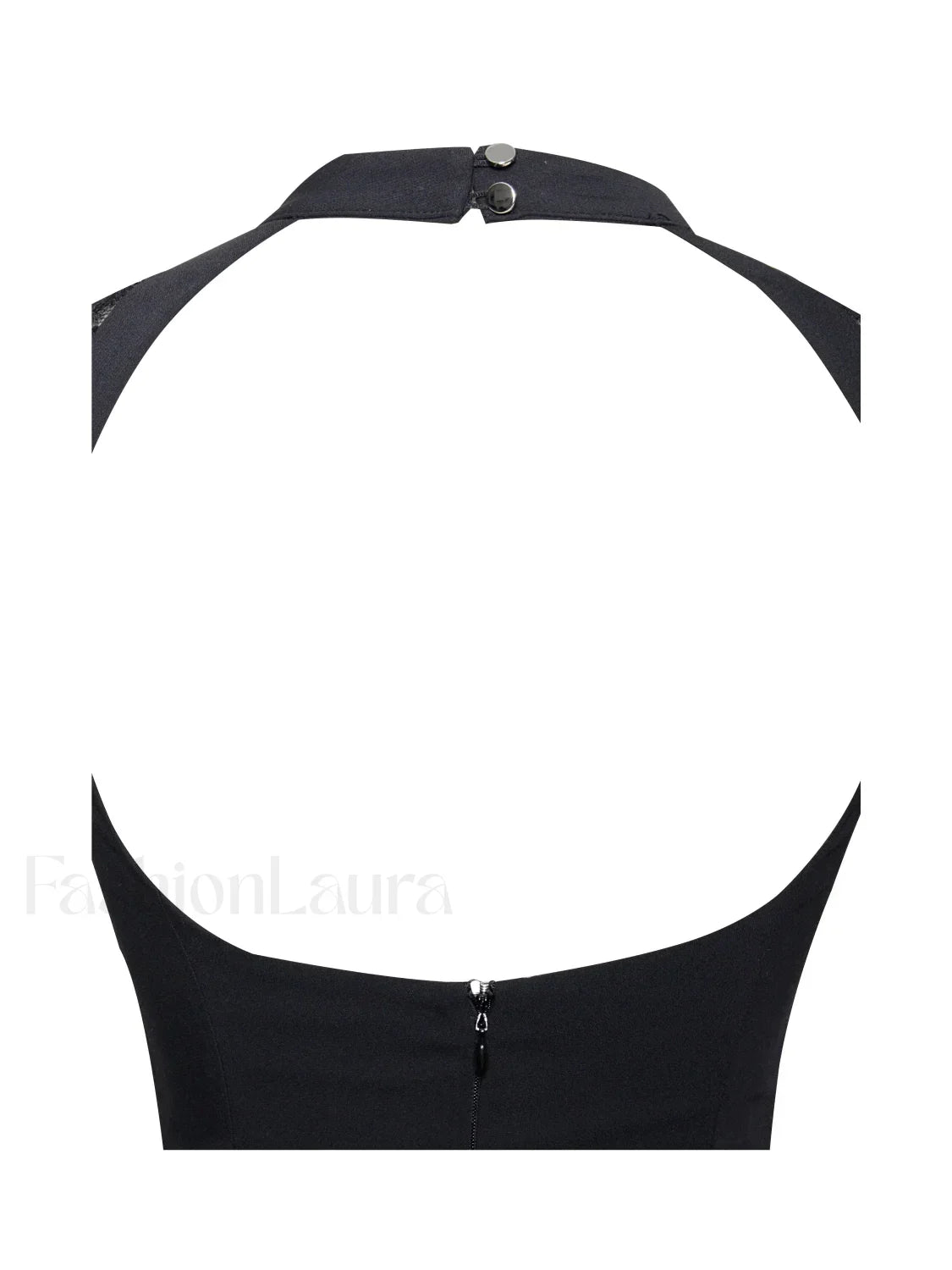 Quinella Black Lace Charming Crepe Backless Mini Dress