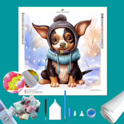 Rat Terrier Winter Diamond Painting