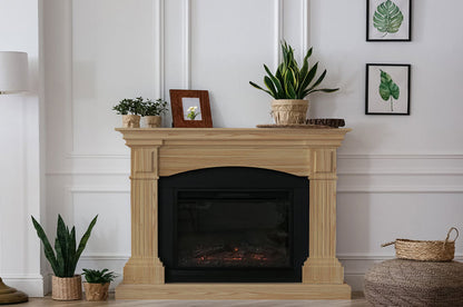 Retique It Raw Wood Kit (Med) in dark wood finish, showing textured and grained wood pieces for fireplace renovation project.
