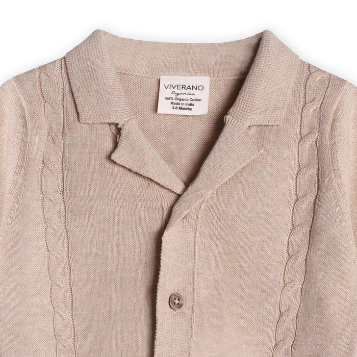 Resort Cable Knit Baby Sweater Cardigan & Pant Set (Organic Cotton)