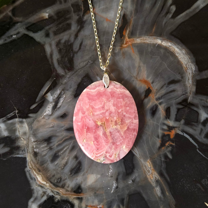 Rhodochrosite Pendant Variants - Artisan Made