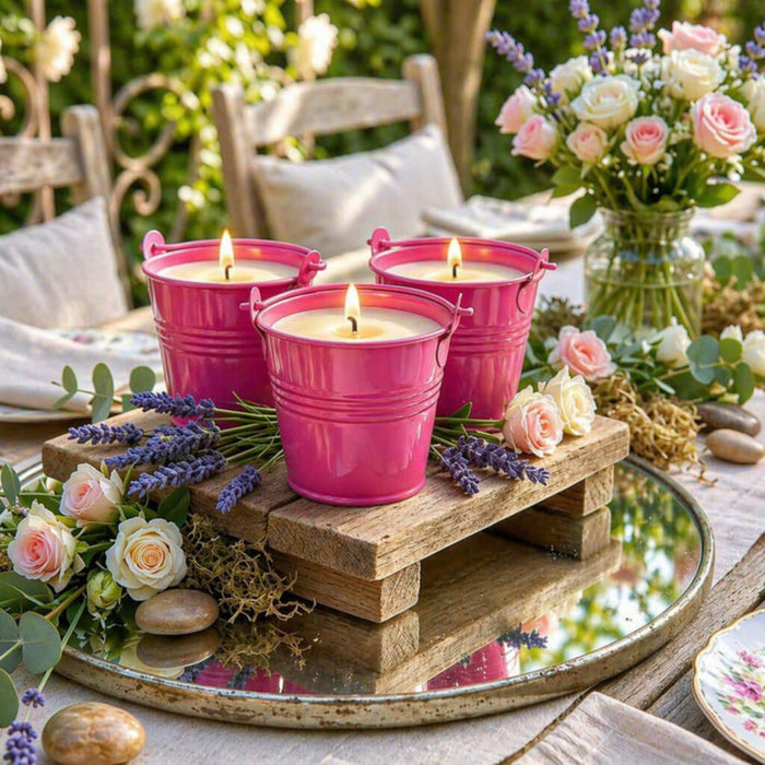 Richland 2" Iron Favor Bucket, Fuchsia Set of 25