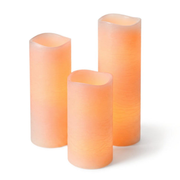 Richland 4" Large LED Pillar Candle with Wavy Top (3 Sizes) - Set of 18