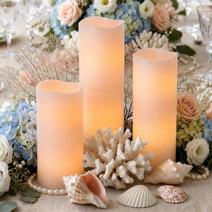 Richland 4" x 10" Large LED Pillar Candle with Wavy Top
