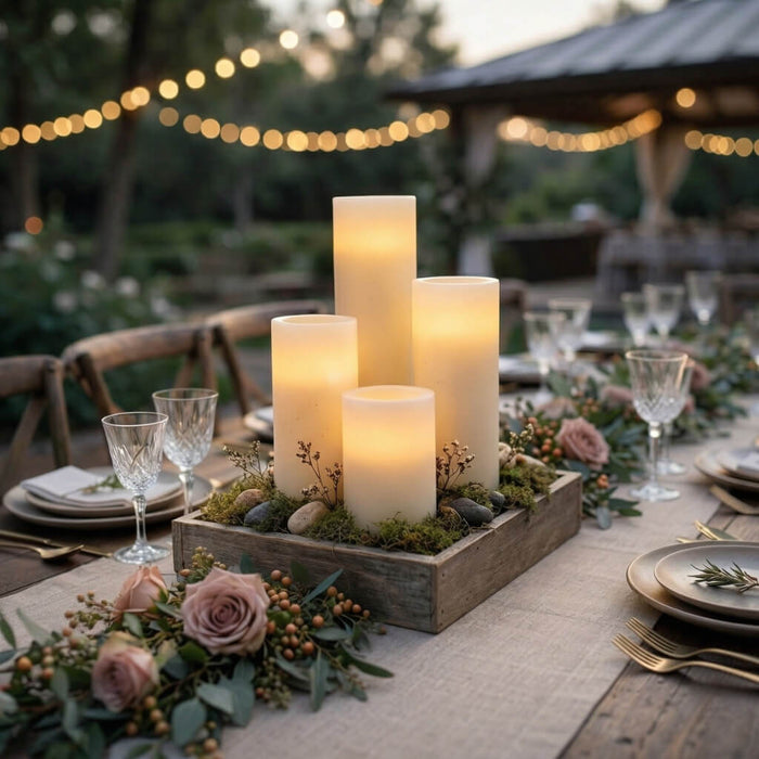 Richland Flameless LED Pillar Candle 3"x9" Ivory
