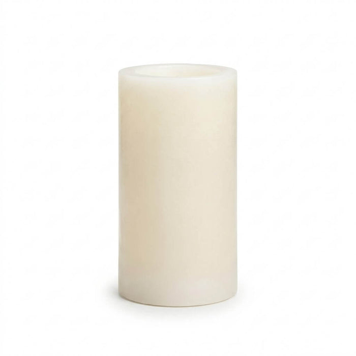 Flameless LED pillar candle 3x6 ivory on white background