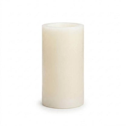 Flameless LED pillar candle 3x6 ivory on white background