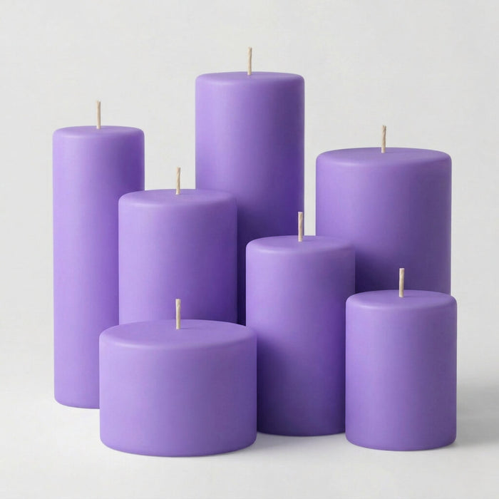 Richland Pillar Candles 3"x3" Lavender Set of 24