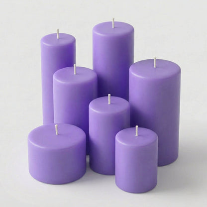 Richland Pillar Candles 3"x3" Lavender Set of 24