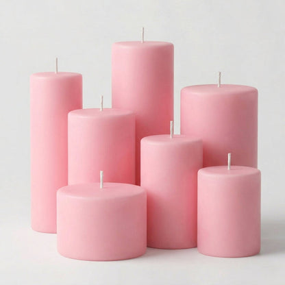 Richland Pillar Candles 3"x3" Pink Set of 12