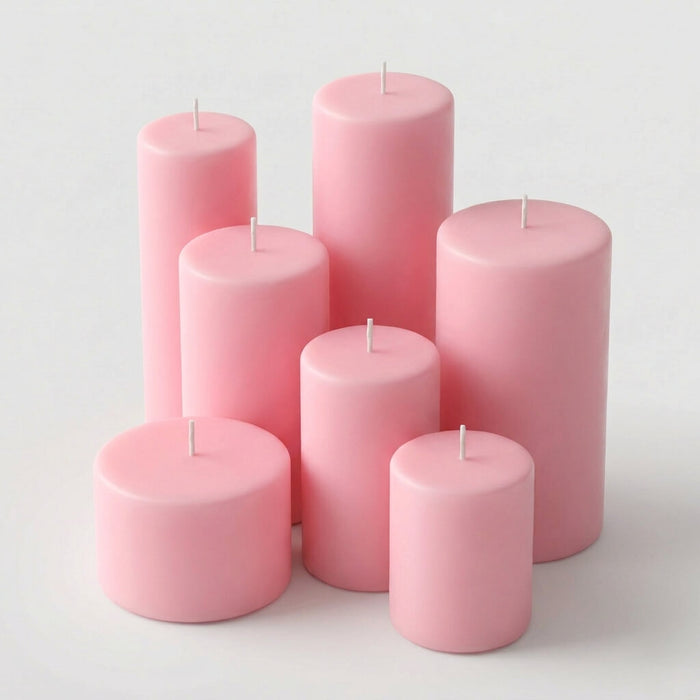 Richland Pillar Candles 3"x3" Pink Set of 12